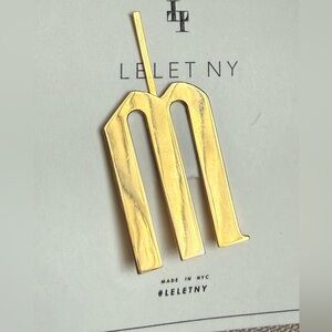 Lelet NY Gold Tone Metal Hair Clip Initial M New